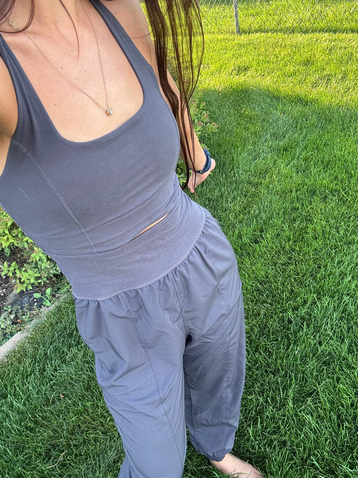 Grey everyday romper