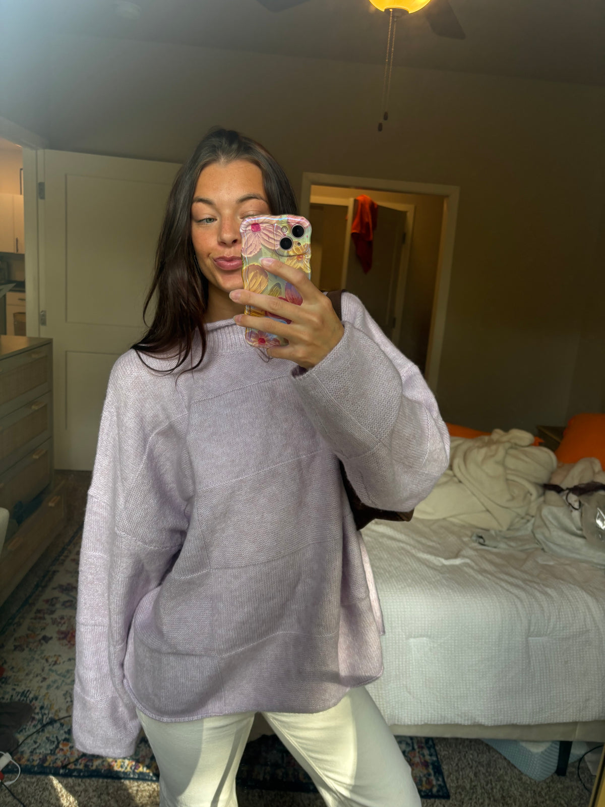 Purple mock neck sweater