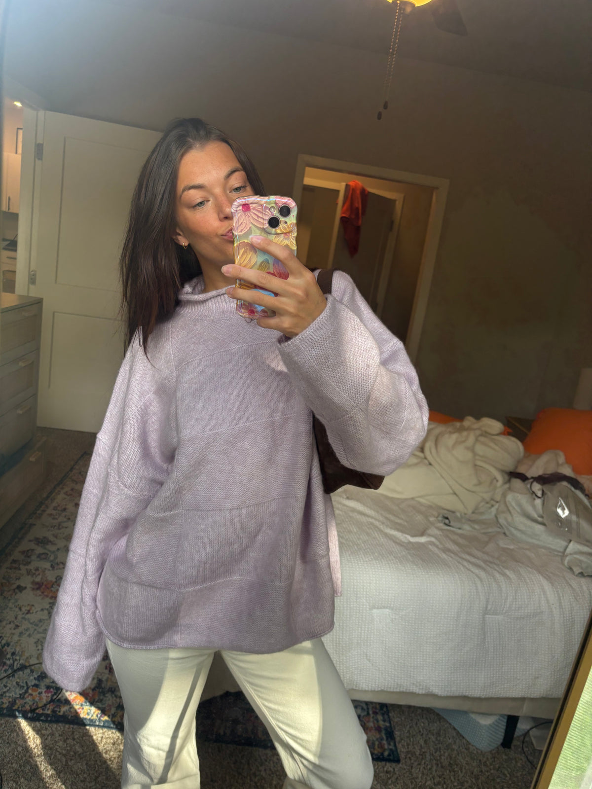 Purple mock neck sweater