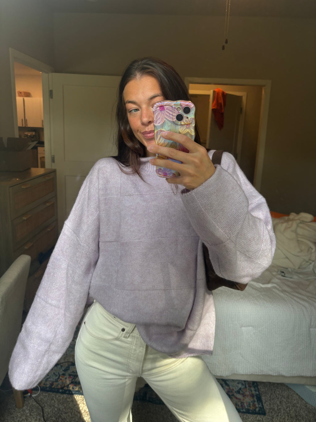 Purple mock neck sweater